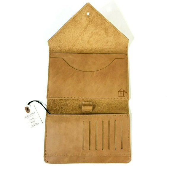 Hearth And Hand With Magnolia Leather Wallet Envelope Style Cognac Brown - Picture 2 of 9